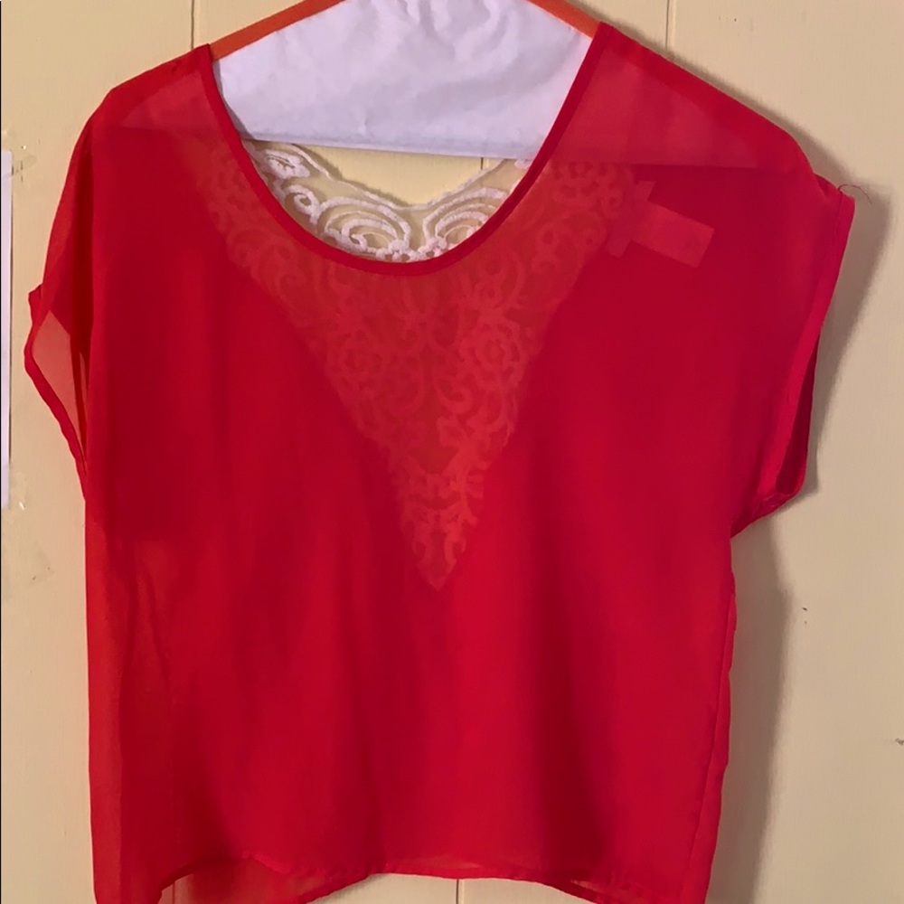 Coral blouse